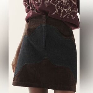 Plenty by Tracy Reese Dark Brown and denim Mini Skirt